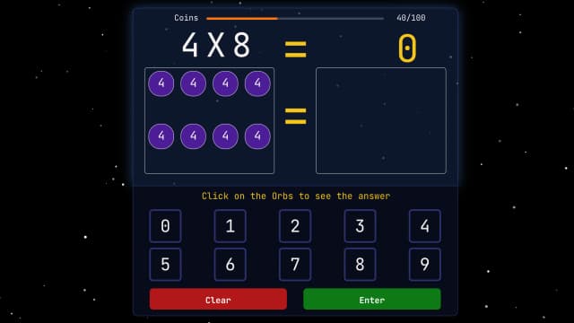 Math flashcard practice mode